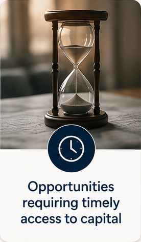 Icon - Opps Reuiring Timely Access to Capital